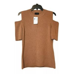 NWT Cold Shoulder Intermix Exclusive Wool Cashmere Blouse Sweater Size M